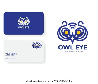 Owl Eye Logo concept with Business Card Template