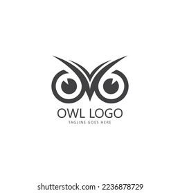 owl eye logo design template