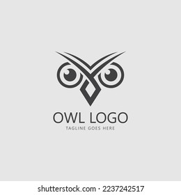 owl eye logo design template