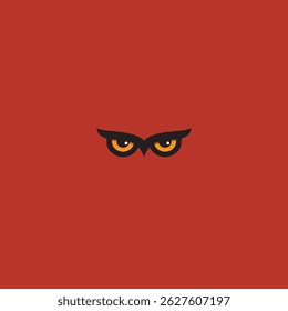 Owl eye logo icon flat vector design
