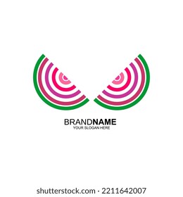owl eye vector illustration, watermelon color, suitable for icons, logos, mascots, business cards, posters, etc