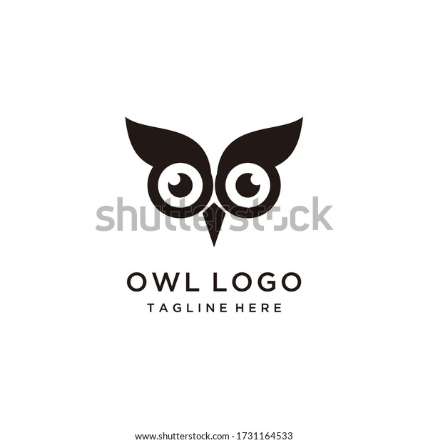 Owl Eyeface Simple Logo Design Icon Stock Vector (Royalty Free ...