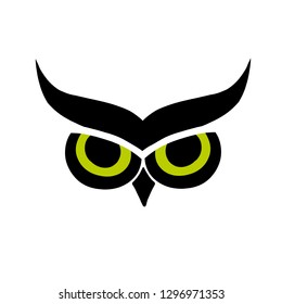 Owl eyes, black silhouette for your design