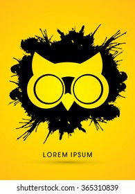 Owl eyes designed using grunge brush graphic vector