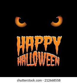 Owl eyes happy Halloween design Eps10 vector