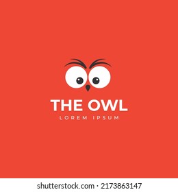 Owl eyes logo design template