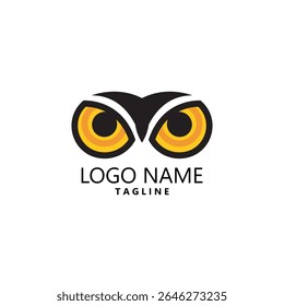 vetor de design de logotipo de olhos de coruja