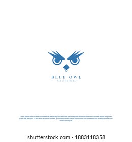 owl eyes logo. vector logo of owl eyes in blue color