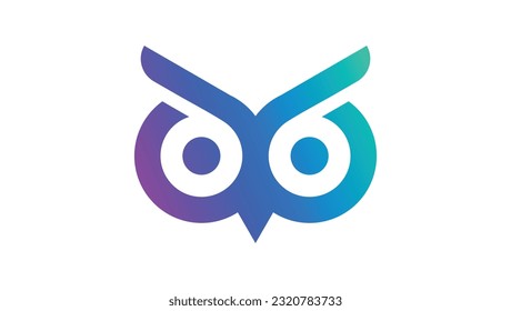 owl eyes logo vector design template