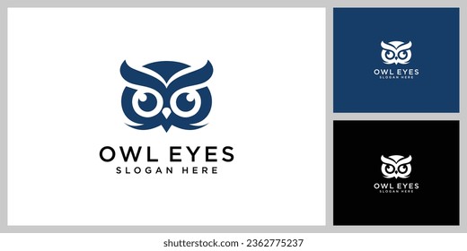 owl eyes logo vector design template