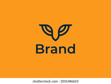 owl eyes logo vector graphic minimalist outline art
