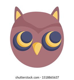 owl face bird animal icon