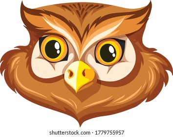 Owl Face dibujo vectorial arte e ilustración