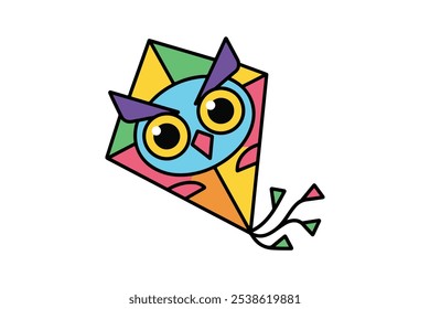 owl face design kite vector illustration