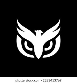 Owl face with eagle modern logo