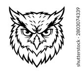Owl Face Head Illustration Character Vector Logo Template EPS 10