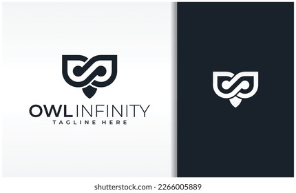 Owl Face Infinity Logo Vector