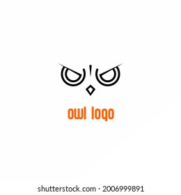 owl face inspiration logo vector with line art design