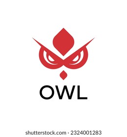 logo de owl face con concepto de diseño abstracto