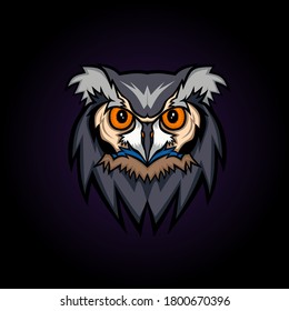 Vector de soporte del logotipo de la cara de búho