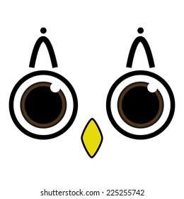 Owl face on the entire background