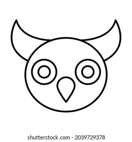 Owl Face Outline bold Vector Icon which can be easily modified or Edited 