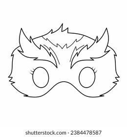 Owl face with outline style design vector.