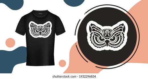 Owl face print. Good for t-shirts, cups, phone cases and more. Vector illustration.
