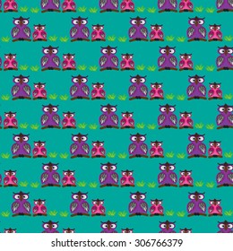 Owl family backgrounds pattern seamless