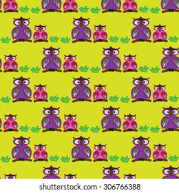 Owl family backgrounds pattern seamless