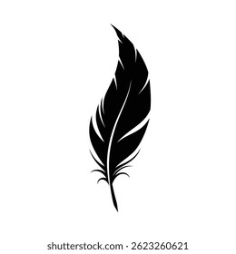 Silhueta de penas de coruja ilustração vetorial de um ícone em um fundo branco