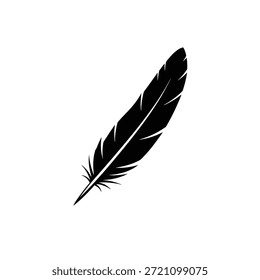 Eule Feather Silhouette, Vektorgrafik eines Symbols auf weißem Hintergrund.
