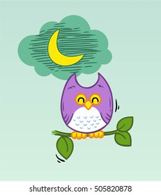 owl flat cartoon