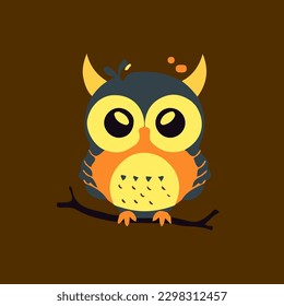Owl flat design logo illustration is wise and sophisticated, perfect for brands that value knowledge and insight.