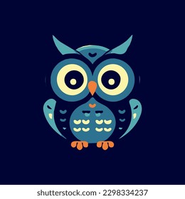 Owl flat design logo illustration is wise and sophisticated, perfect for brands that value knowledge and insight.