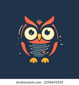 Owl flat design logo illustration is wise and sophisticated, perfect for brands that value knowledge and insight.