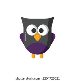 Owl Flat Icon - Halloween Elements Icon Vector Illustration.