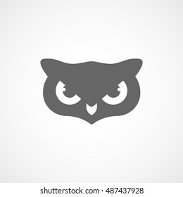 Owl Flat Icon On White Background