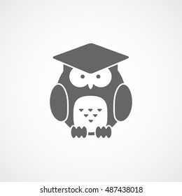 Owl Flat Icon On White Background