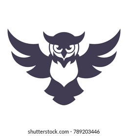 owl flat icon on white background