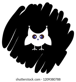 Owl flat icon vector illustration on black background