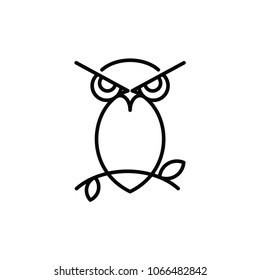 Owl Flat Icon Vector Template Design Illustration