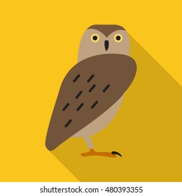 owl flat icon. You can be used owl icon for several purposes like: websites, UI, UX, print templates, promotional materials, info-graphics, web and mobile phone apps.