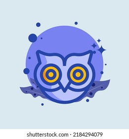Owl flat illustration. Bird signs vector illustration.