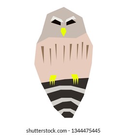 Owl flat illustration on white