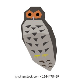 Owl flat illustration on white