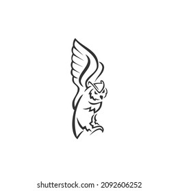 Owl flaying Icon Template Isolated Brand