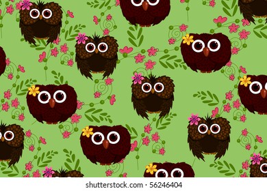 owl and flower