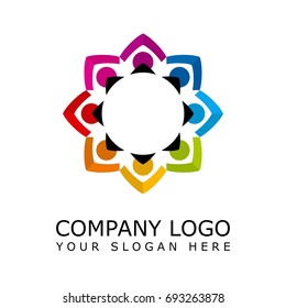 Owl Flower Colorful Logo