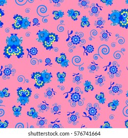 owl flower pattern seamless
